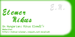 elemer mikus business card